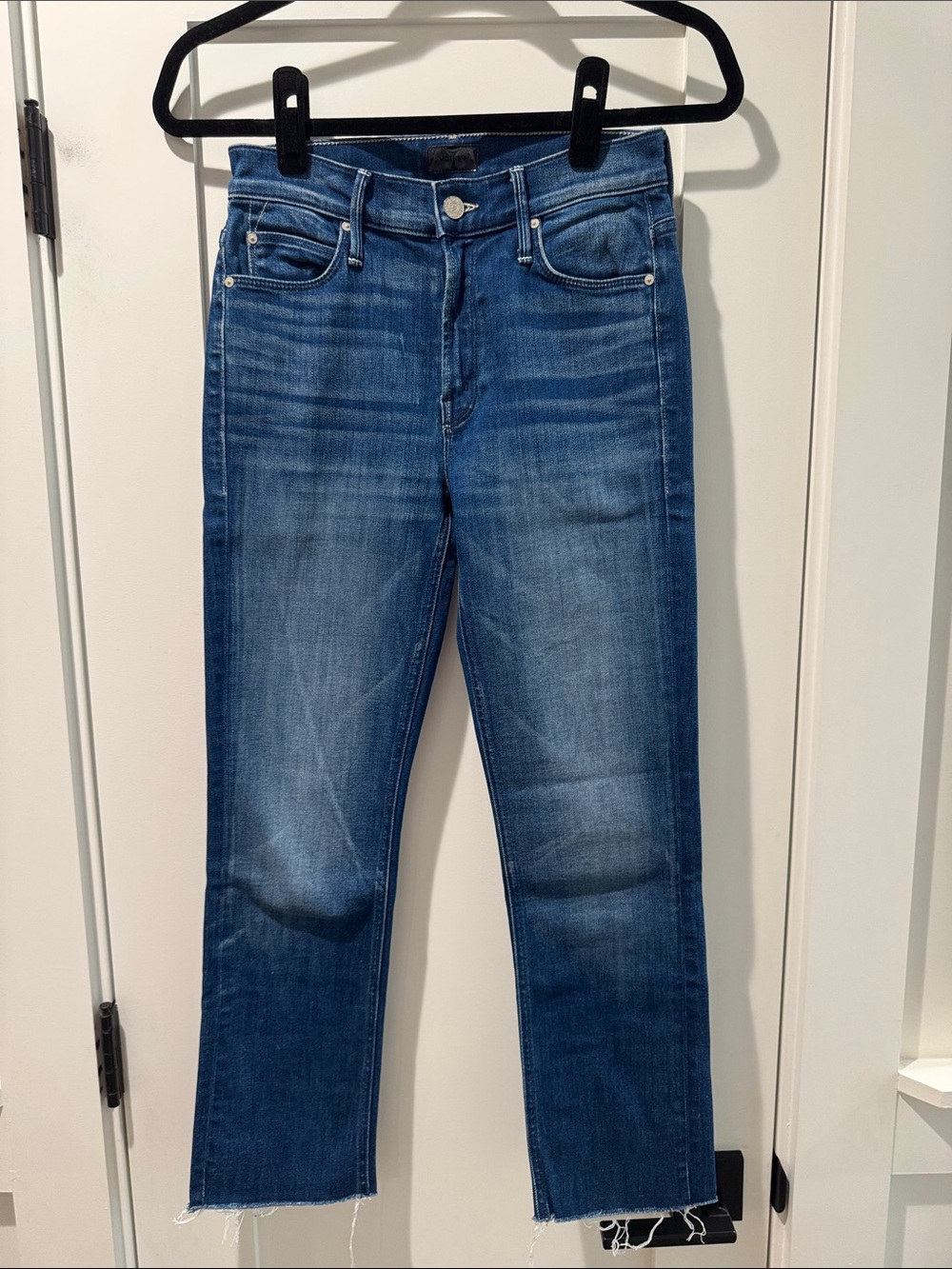 MOTHER Women's Straight Leg Jeans in Medium Blue Wash